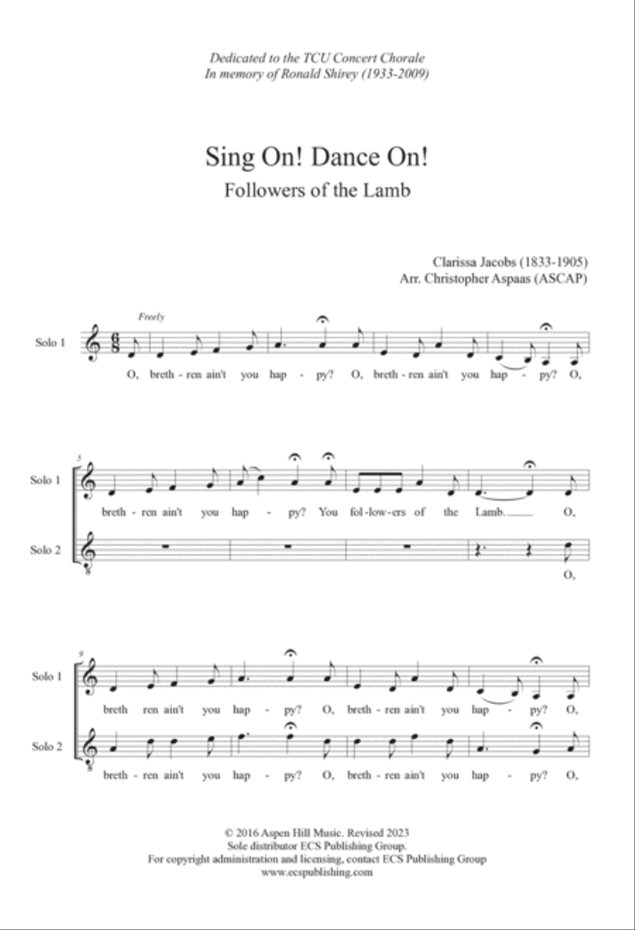 Sing On! Dance On! Divisi scores gallery preview page 2