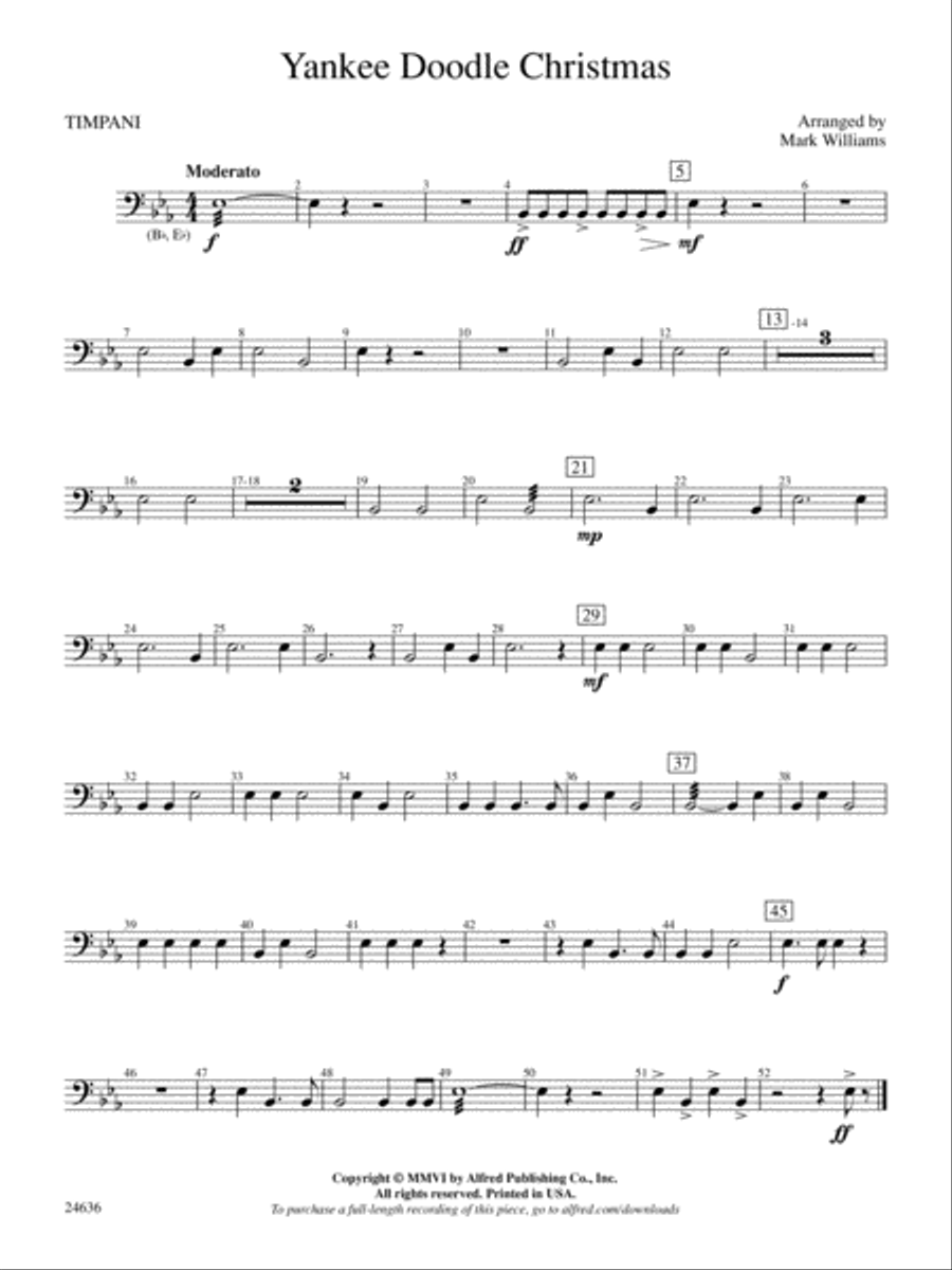 Yankee Doodle Christmas: Timpani Concert Band scores gallery preview page 1