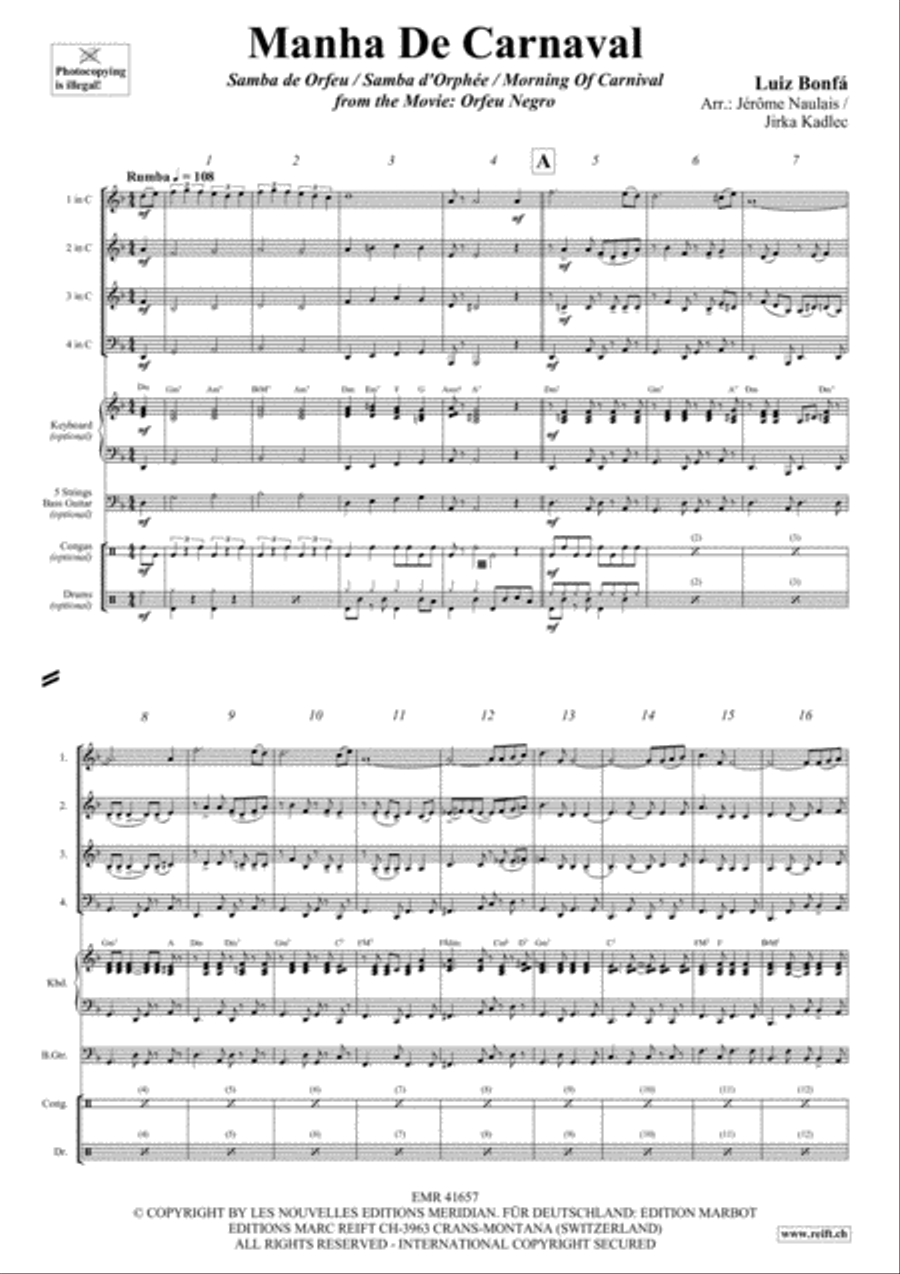 Manha De Carnaval Bass Guitar scores gallery preview page 3