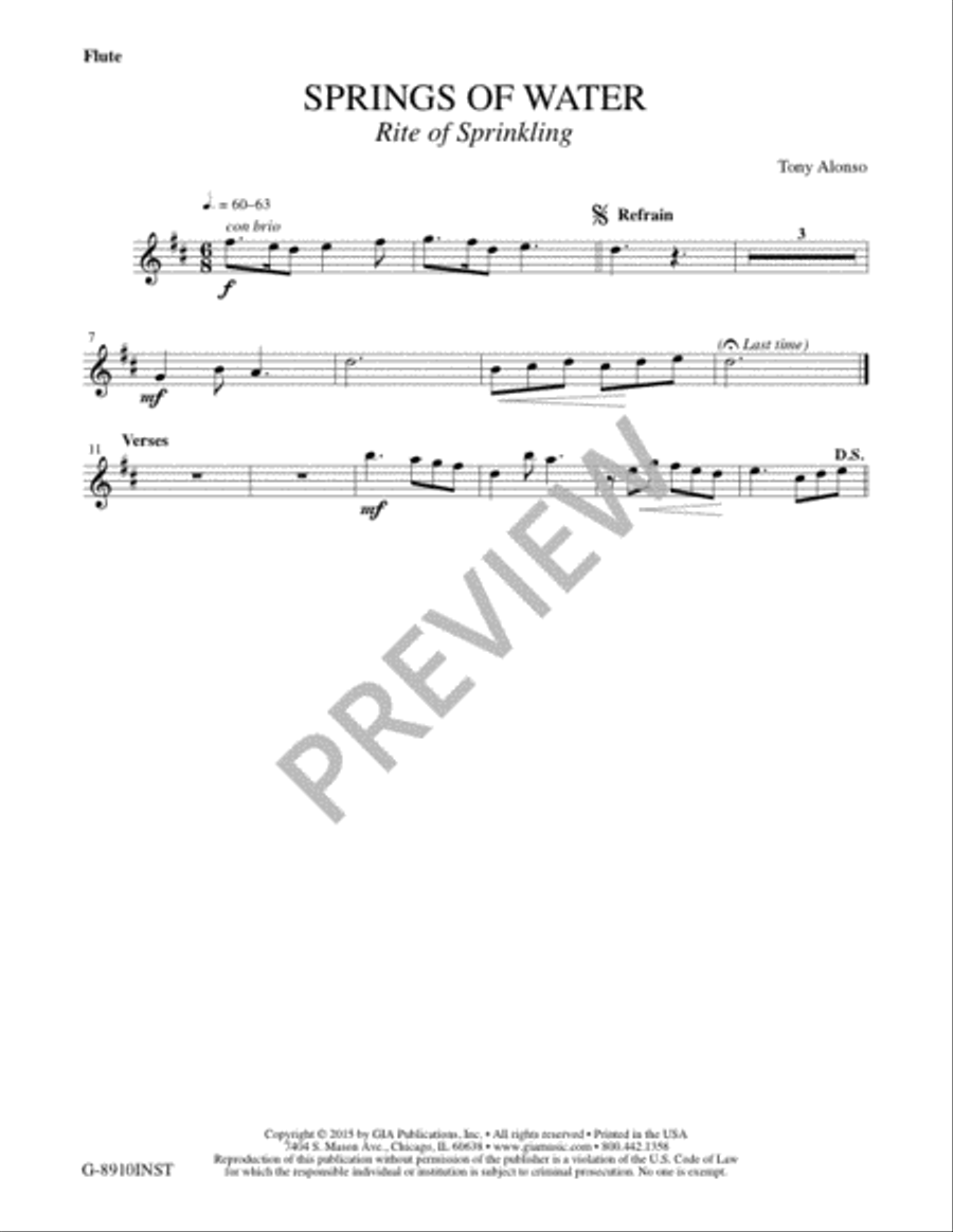 Springs of Water - Instrument edition Flute scores gallery preview page 2