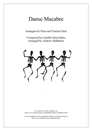 Book cover for Danse Macabre arranged for Flute and Clarinet Duet