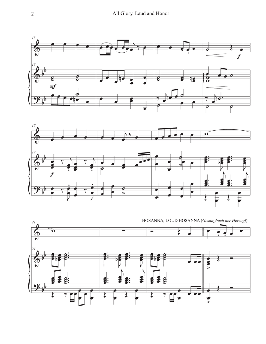 All Glory, Laud and Honor (Trumpet-Piano) Trumpet Solo scores gallery preview page 2