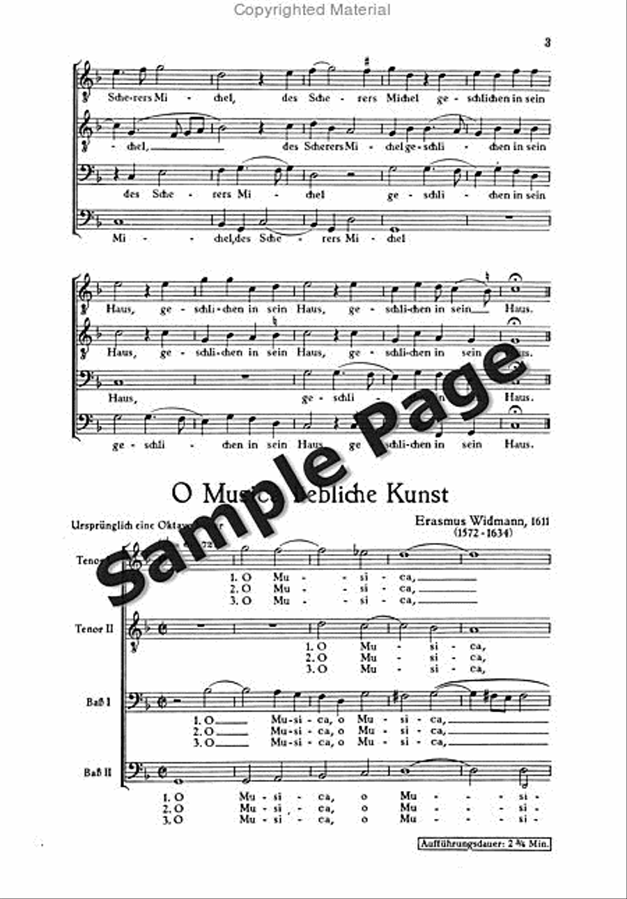 Widmann E O Musica Liebliche Kunst Men's Choir scores gallery preview page 3