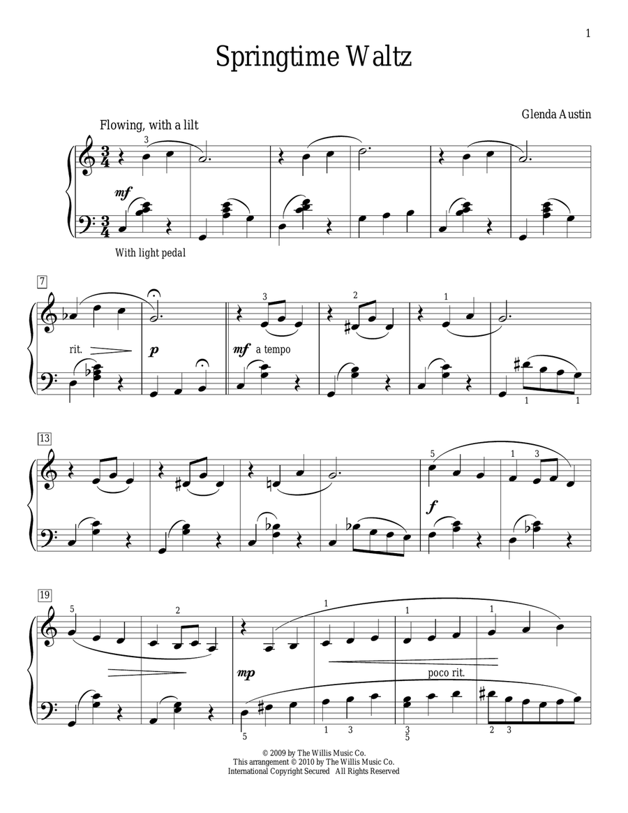 Springtime Waltz Piano Method scores gallery preview page 1