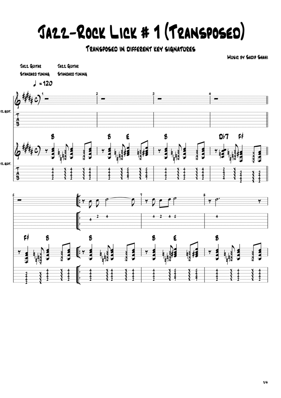 Jazz-Rock Lick # 1 Large Ensemble scores gallery preview page 1