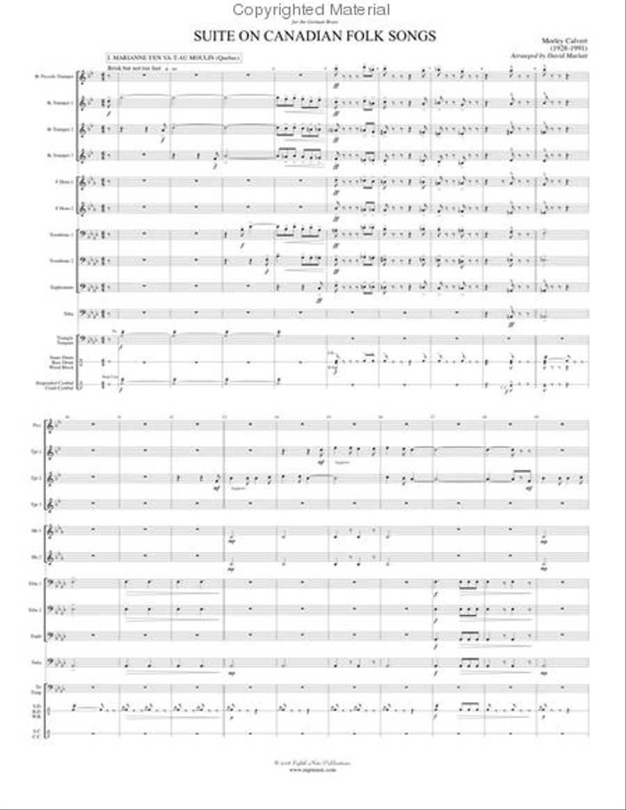 Suite on Canadian Folk Songs Small Ensemble scores gallery preview page 2
