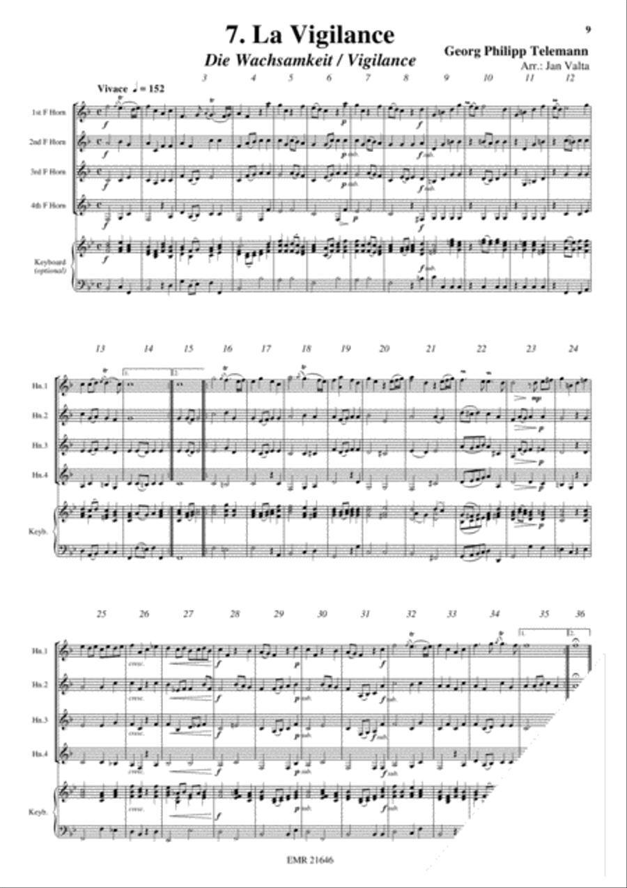 12 Heroic Marches French Horn Quartet scores gallery preview page 9