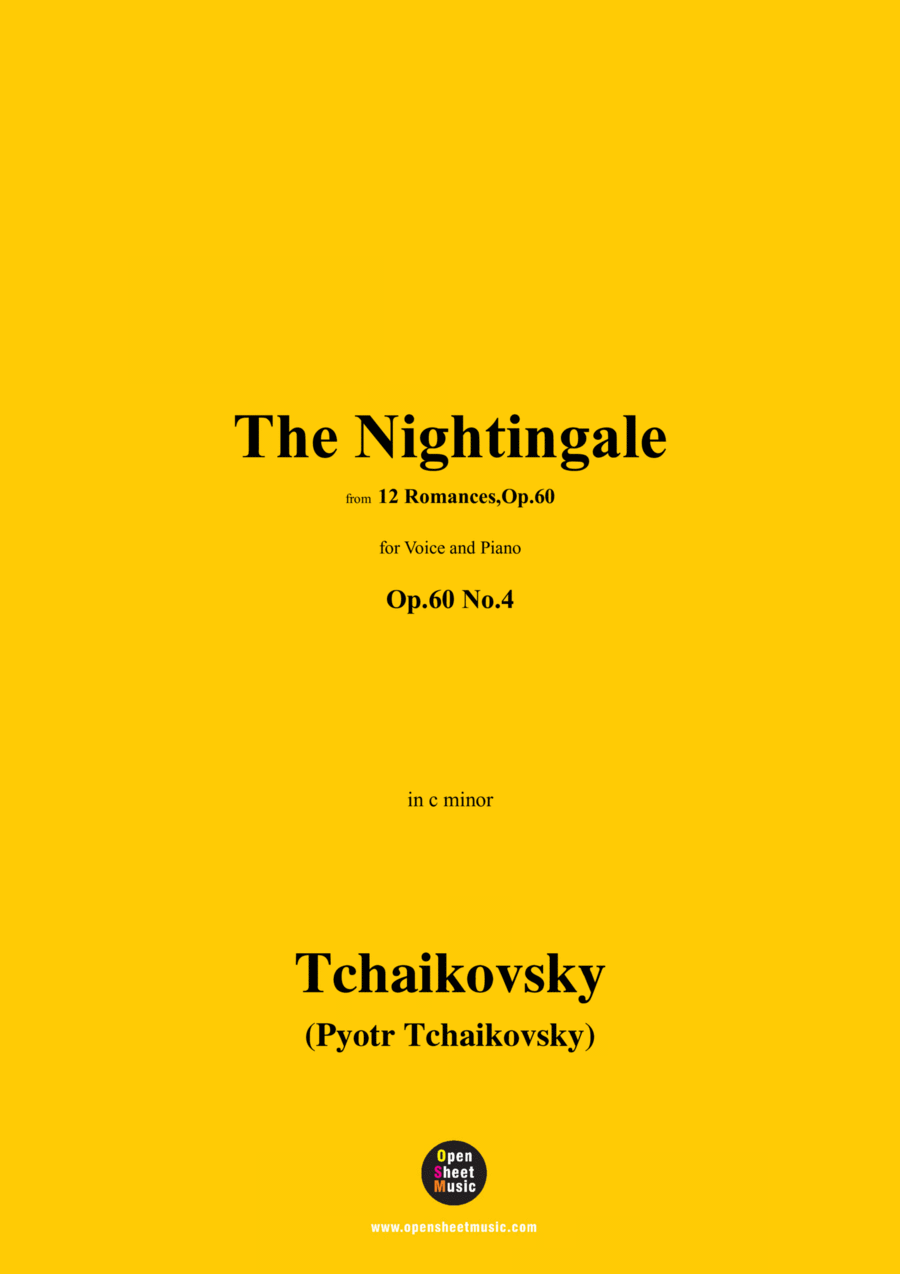 Tchaikovsky-The Nightingale,in c minor,Op.60 No.4 Voice scores gallery preview page 1
