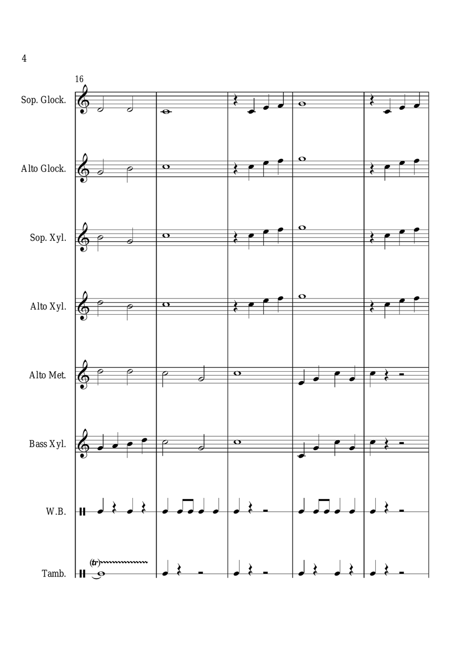 When The Saints Go Marching In - For Orff Ensemble Percussion Ensemble scores gallery preview page 4