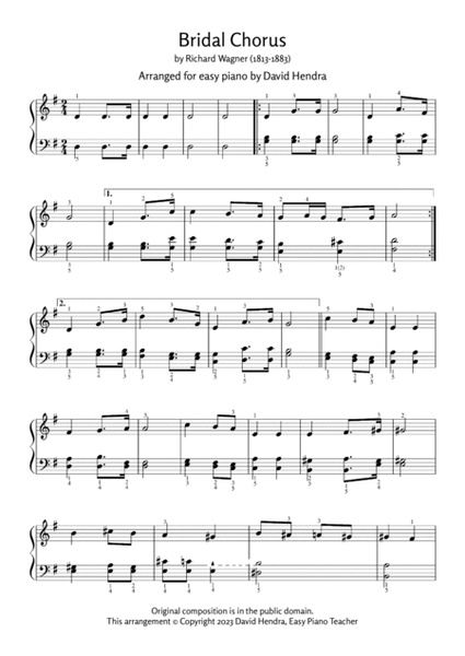 Bridal Chorus (EASY PIANO with FREE video tutorials) image number null