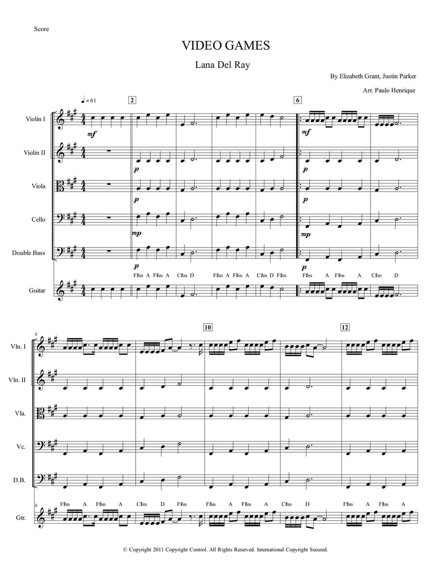 Video Games Video Games Chamber Music scores gallery preview page 2