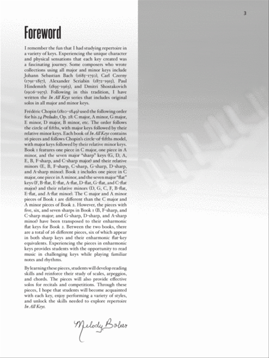 In All Keys, Book 2: Flat Keys: Intermediate to Late Intermediate Piano Solos in All Major and Minor Flat Keys Piano Method scores gallery preview page 3