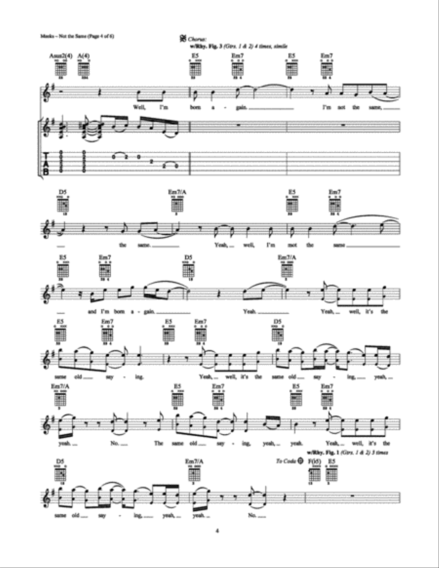 Not The Same Electric Guitar scores gallery preview page 4