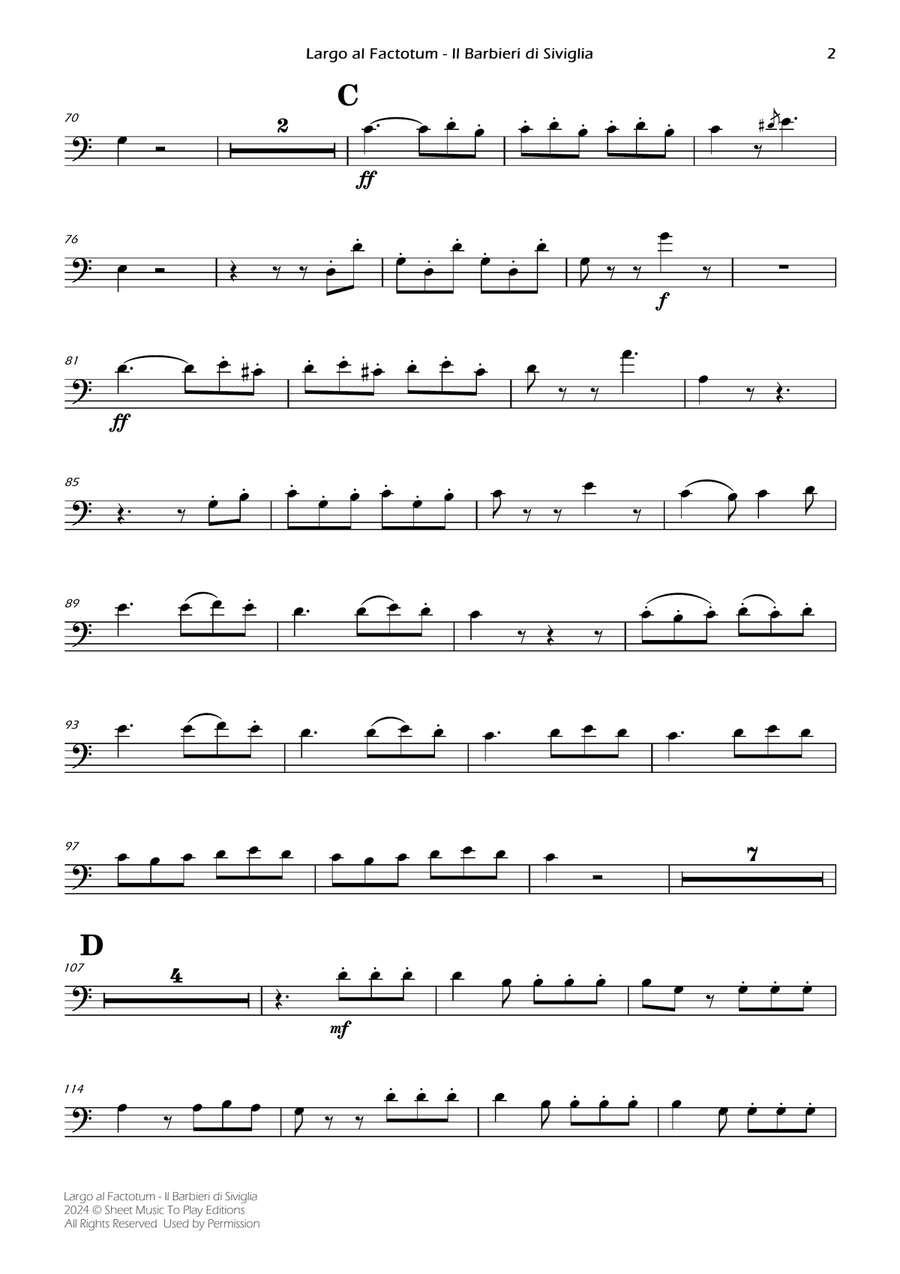 Largo al Factotum - Cello and Piano (Individual Parts) Piano scores gallery preview page 2