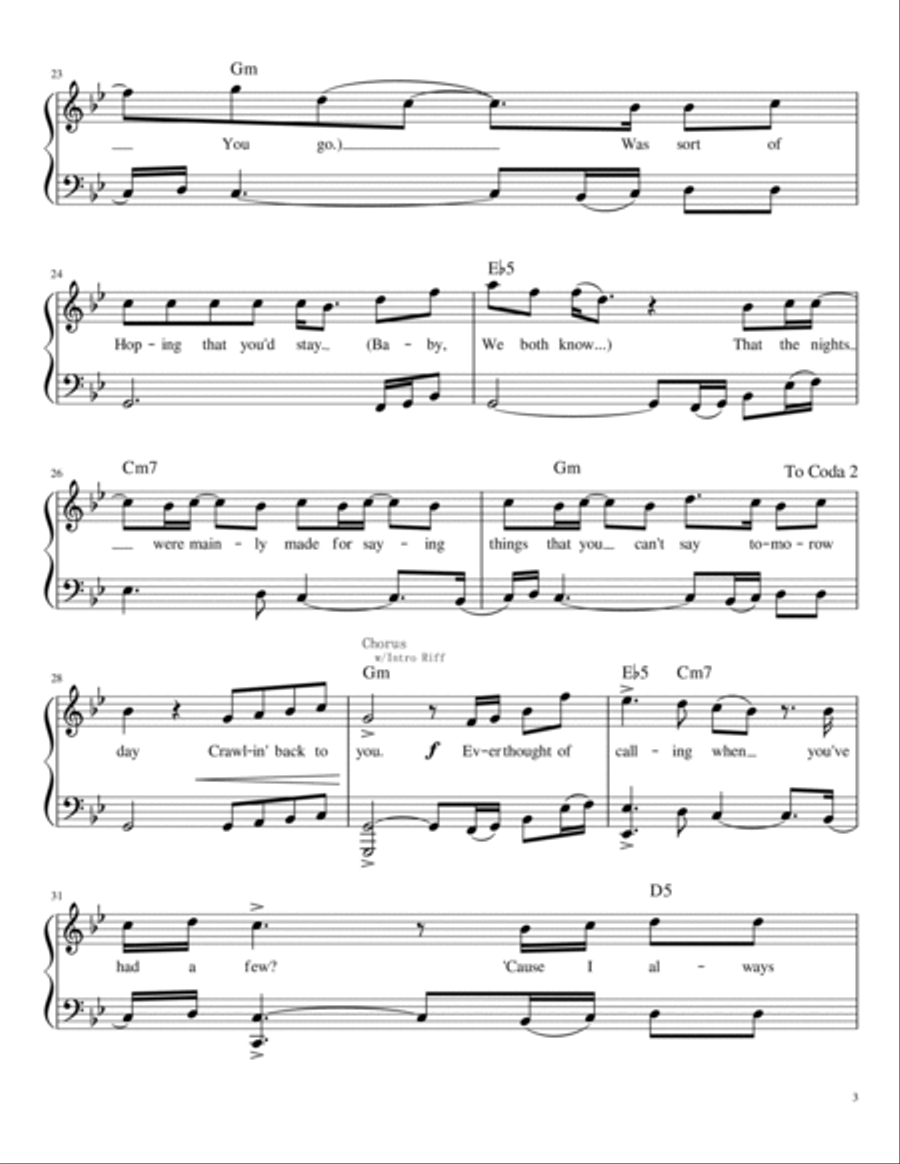 Do I Wanna Know? Piano Solo scores gallery preview page 3
