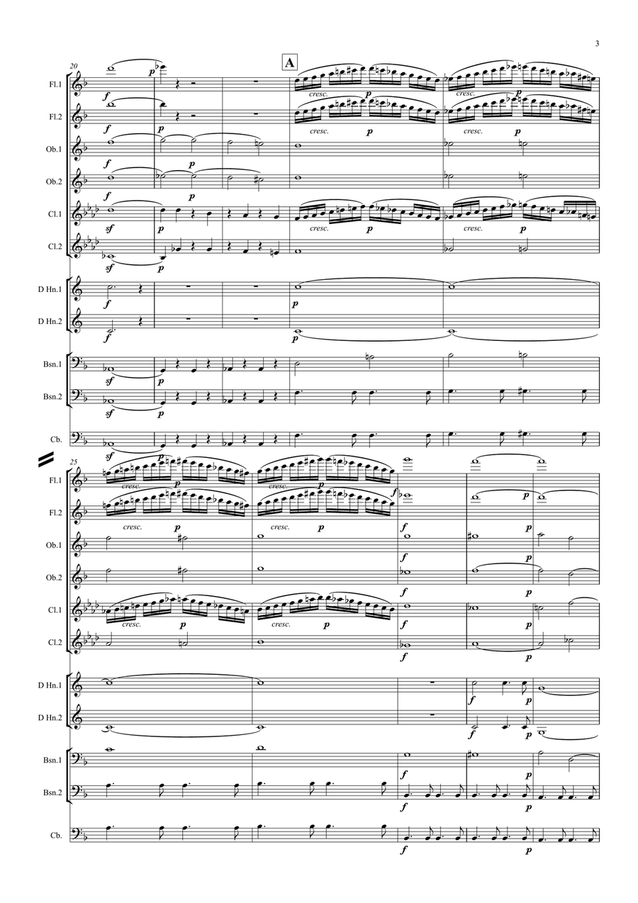 Mozart: Don Giovanni Overture K527 - wind dectet Large Ensemble scores gallery preview page 3