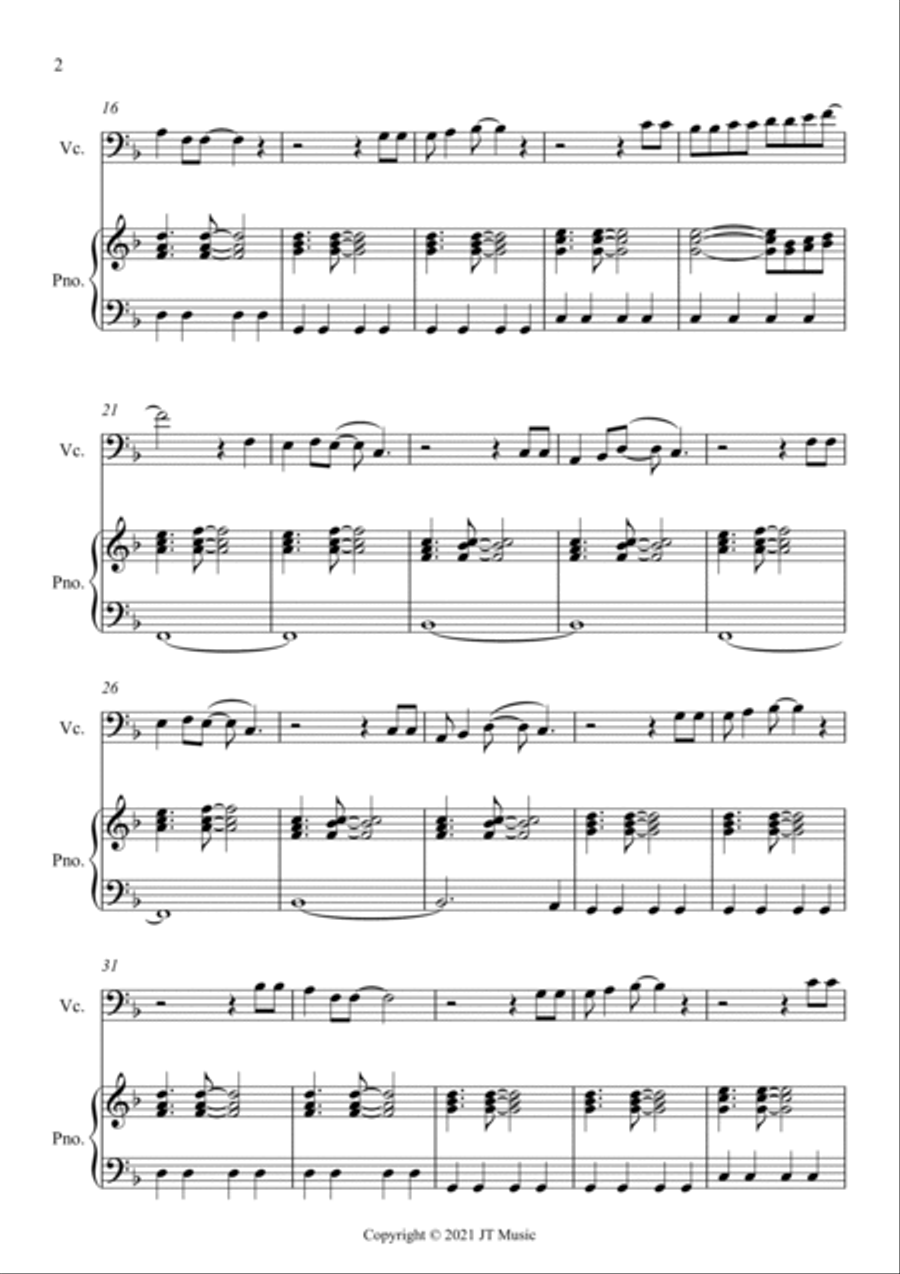 Reflections - Cello and Piano Piano scores gallery preview page 2
