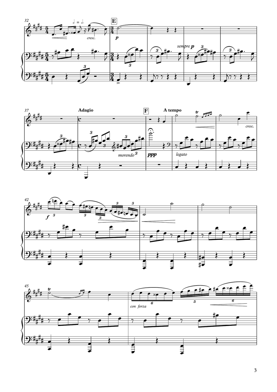 Nocturne in C# Minor Op.Poth (KK IVa-16/BI-49) for Violin & Piano Violin Solo scores gallery preview page 3