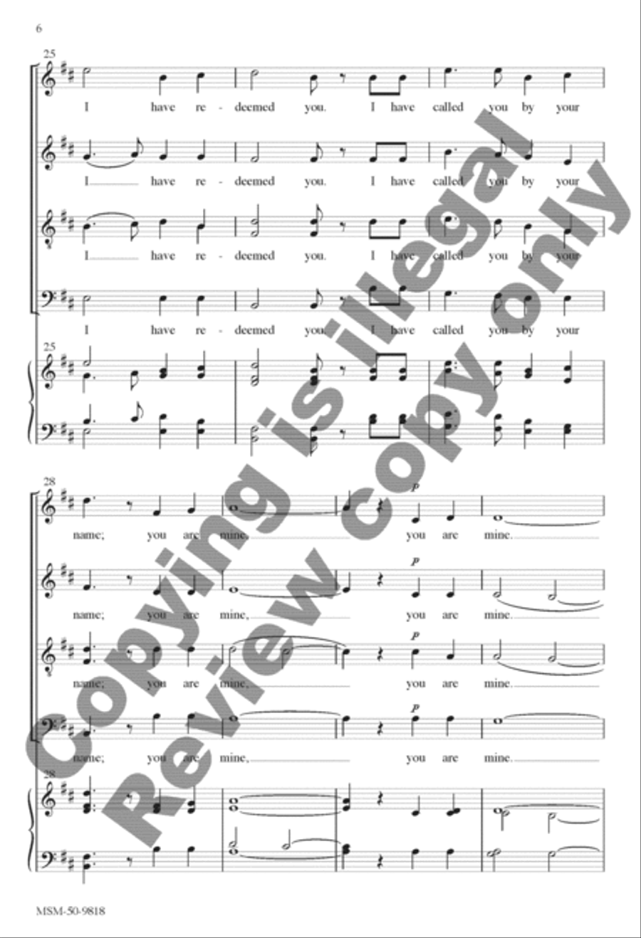 Do Not Be Afraid (Choral Score) 4-Part scores gallery preview page 5