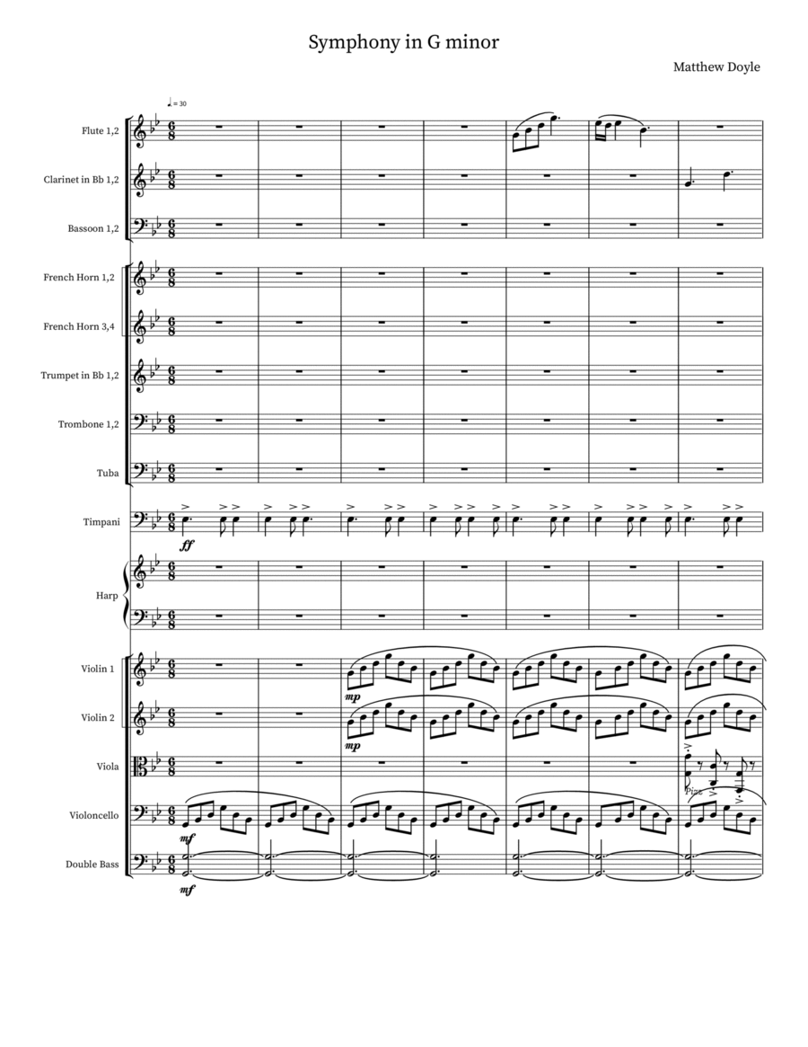 Symphony in G minor Full Orchestra scores gallery preview page 1