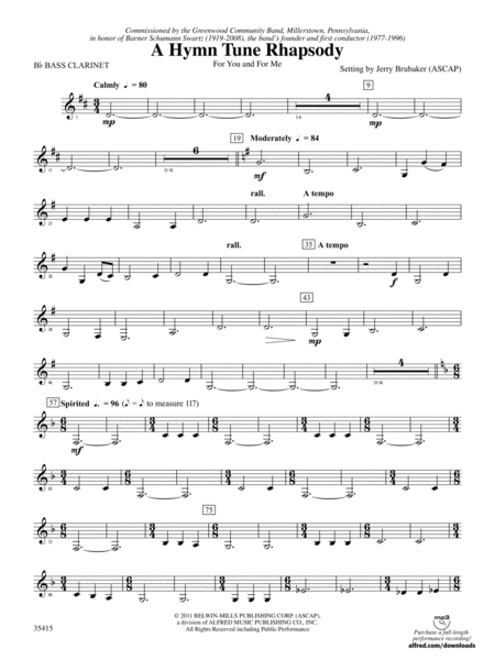 A Hymn Tune Rhapsody: B-flat Bass Clarinet