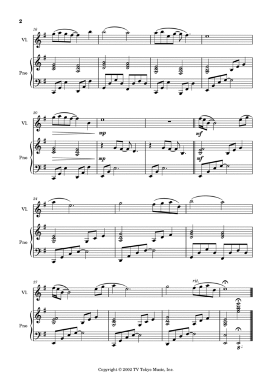 Sadness And Sorrow Violin Solo scores gallery preview page 2