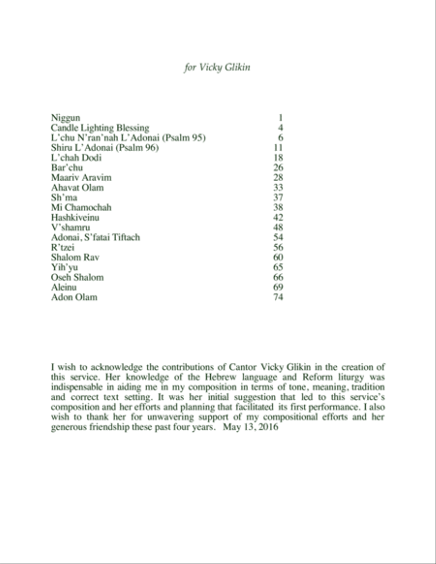 Ashira - A Musical Service for Cantor and Choir 4-Part scores gallery preview page 2