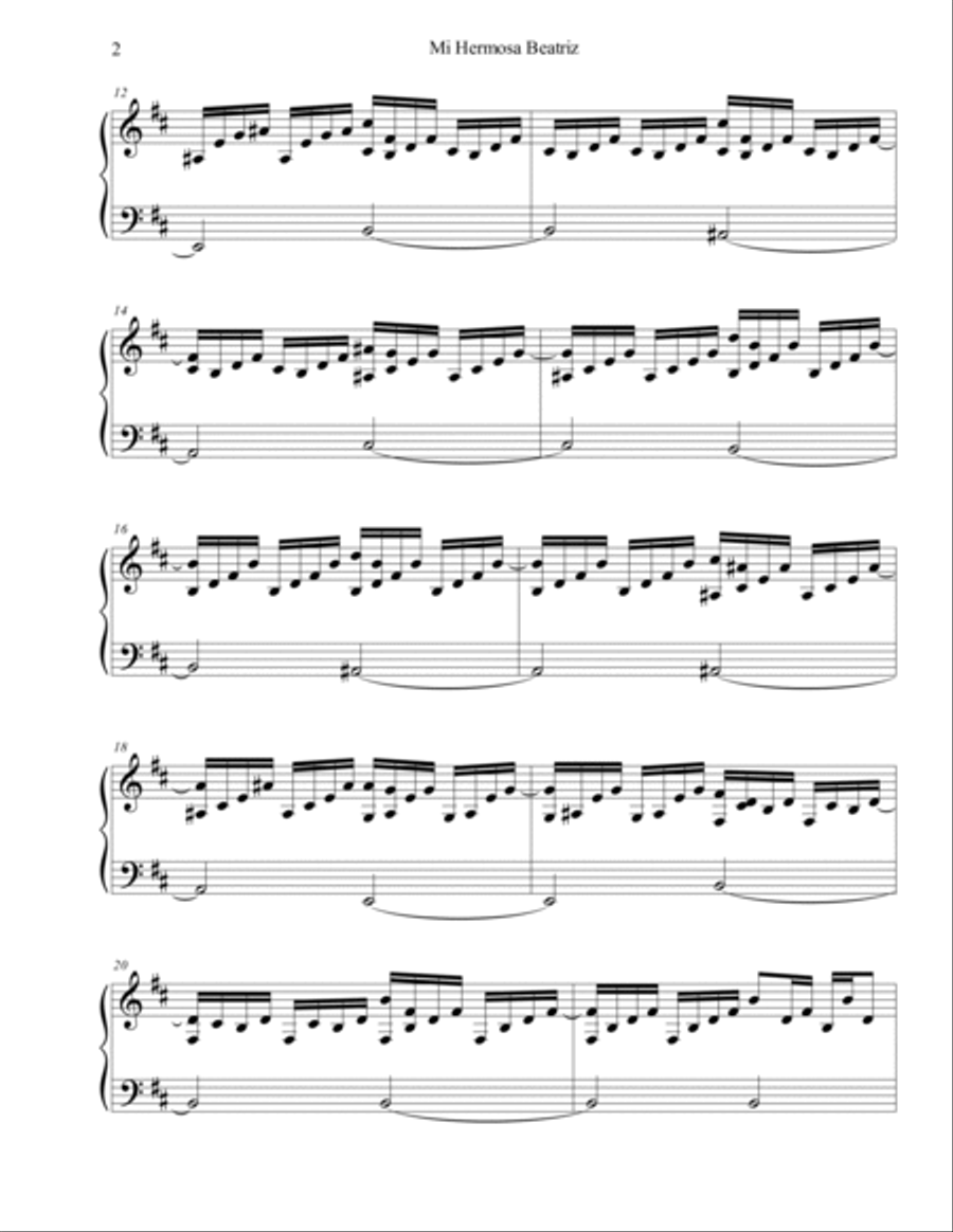 MI HERMOSA BEATRIZ MI HERMOSA BEATRIZ Piano Solo scores gallery preview page 2