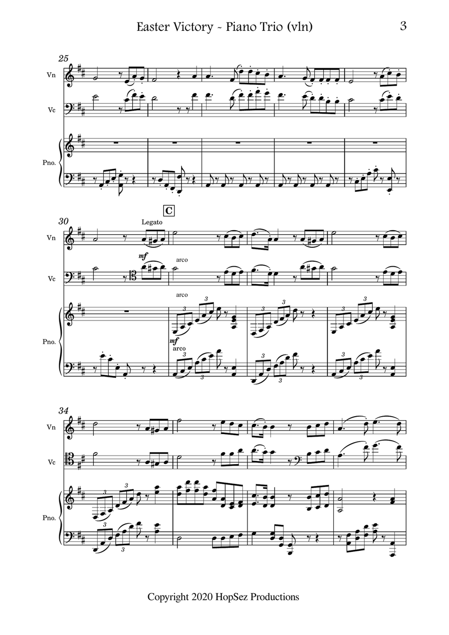 Easter Victory Piano Trio scores gallery preview page 3