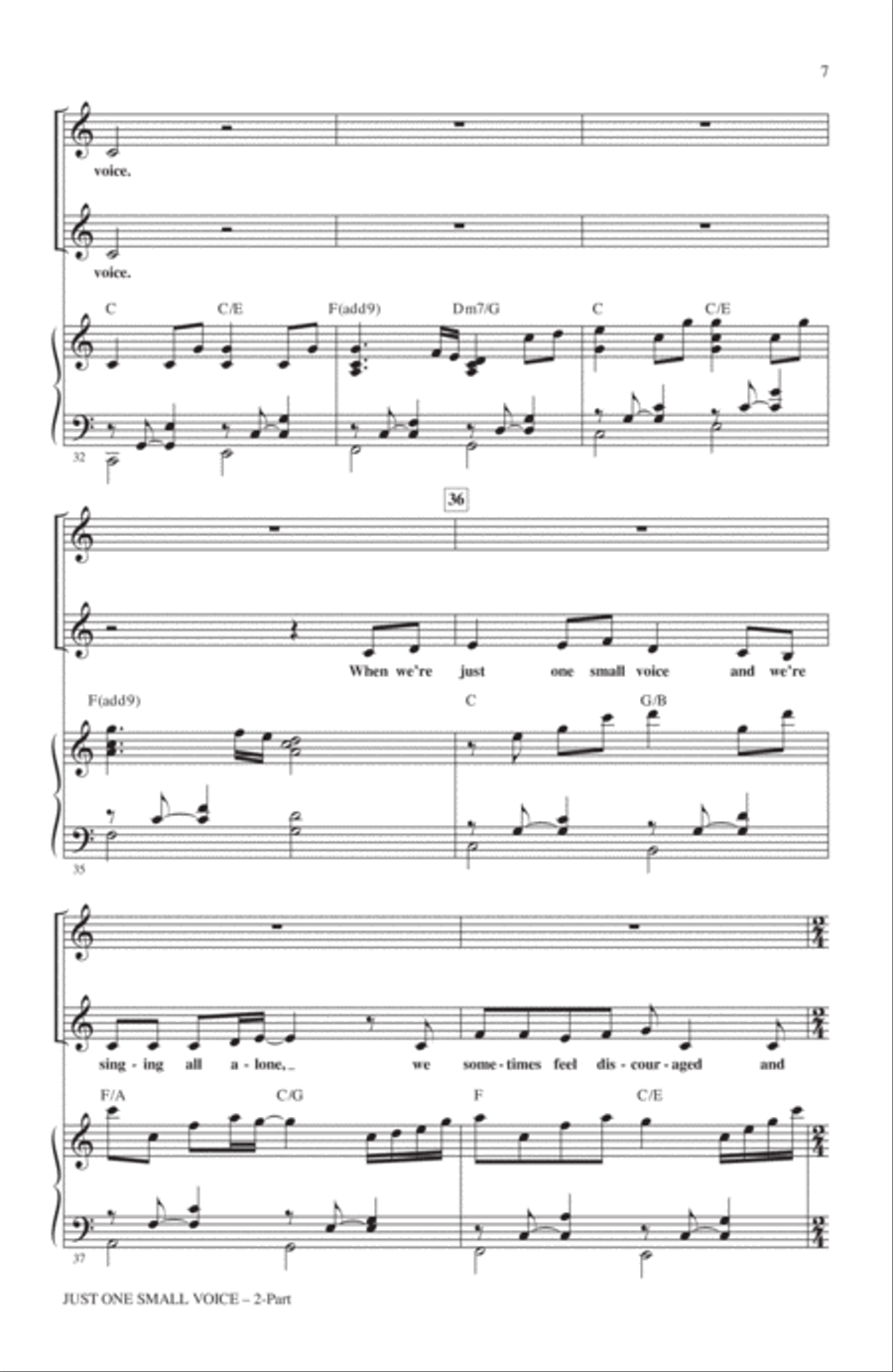 Just One Small Voice Just One Small Voice 2-Part scores gallery preview page 5