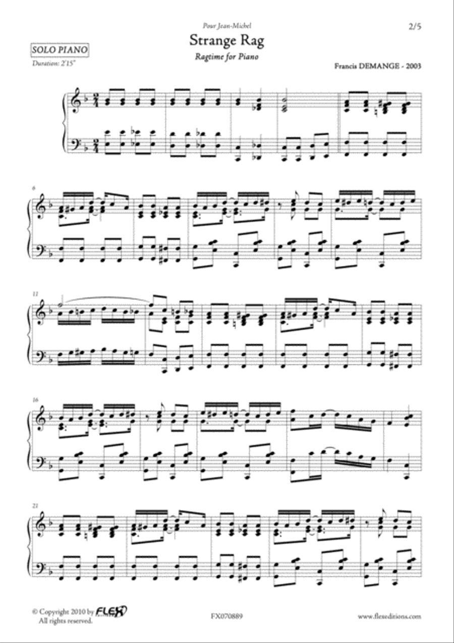 Strange Rag Piano Solo scores gallery preview page 2
