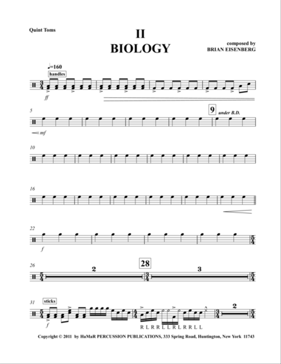 II Biology Snare Drum scores gallery preview page 1