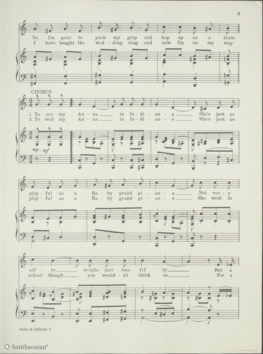 Anna in Indiana Piano, Vocal scores gallery preview page 3