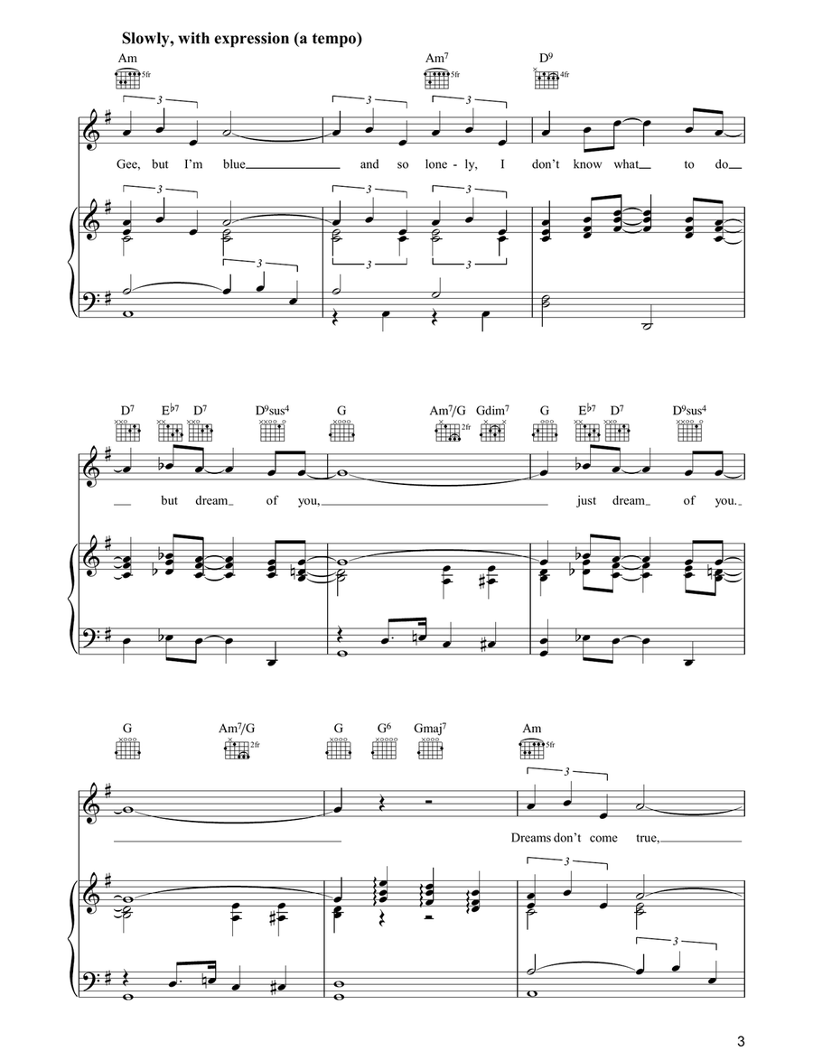 Dream Of You Piano, Vocal, Guitar scores gallery preview page 3