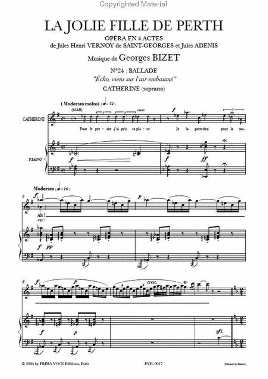 Echo, viens sur l'air embaume from La Jolie Fille de Perth Soprano Voice scores gallery preview page 2