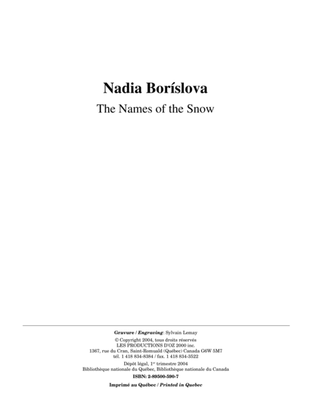 The Names of the Snow image number null
