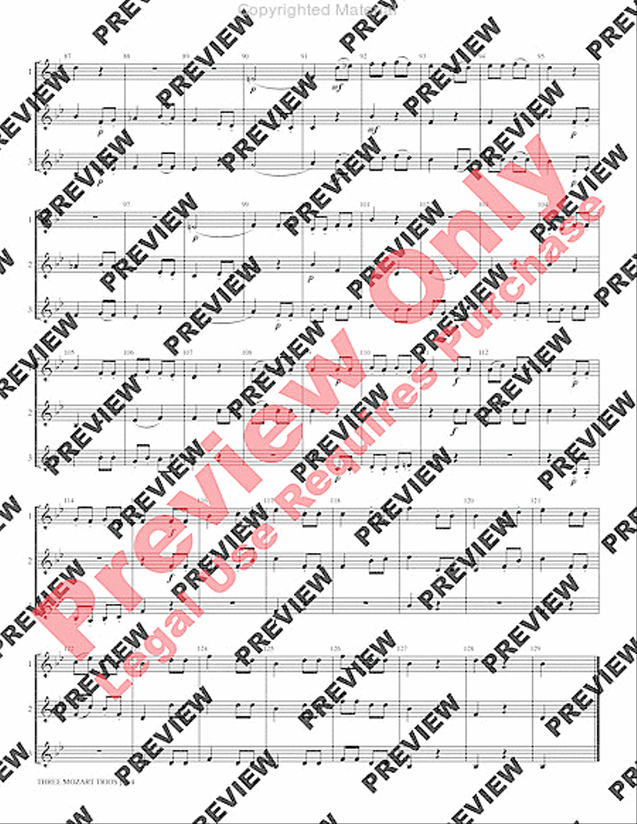 Three Mozart Trios Brass Trio scores gallery preview page 6
