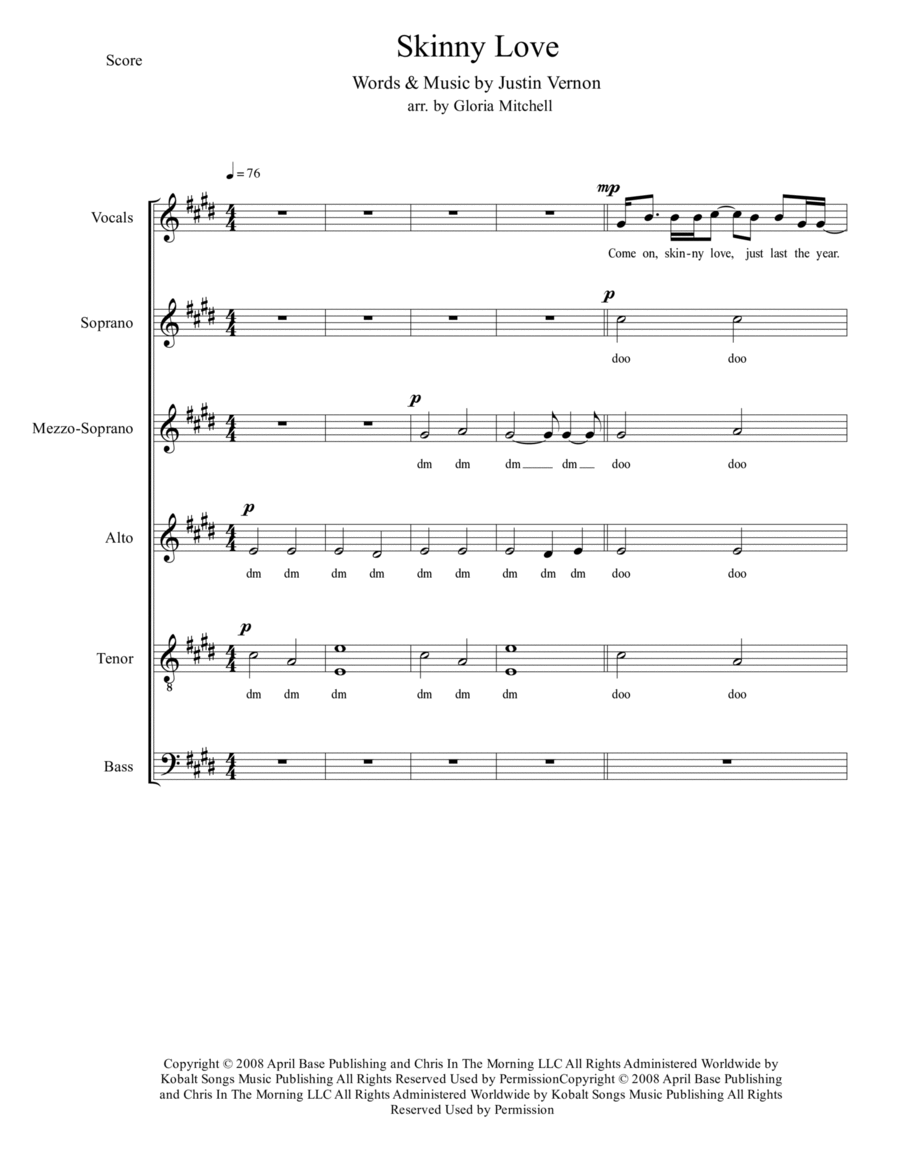 Skinny Love Skinny Love Divisi scores gallery preview page 1