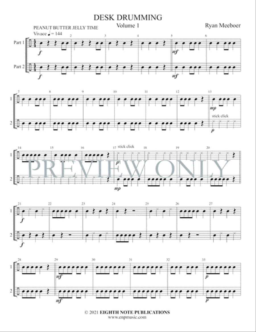 Desk Drumming, Volume 1 Percussion Ensemble scores gallery preview page 3