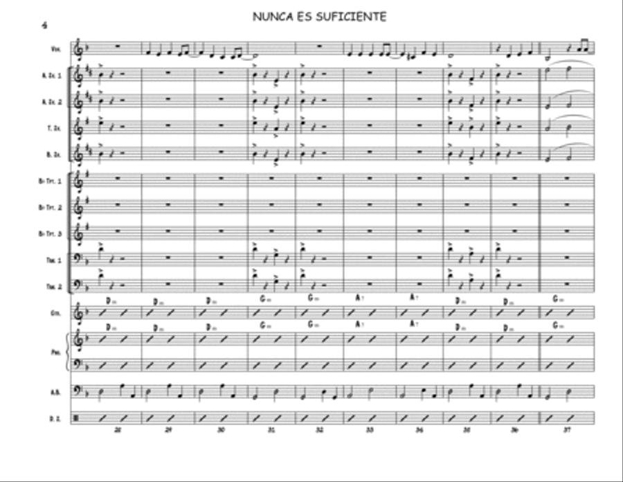 NUNCA ES SUFICIENTE Jazz Ensemble scores gallery preview page 5