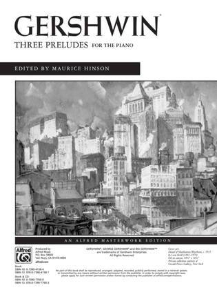 Book cover for George Gershwin: Three Preludes - Intermediate / Advanced Piano Collection