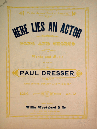 Here Lies an Actor. Song and Chorus