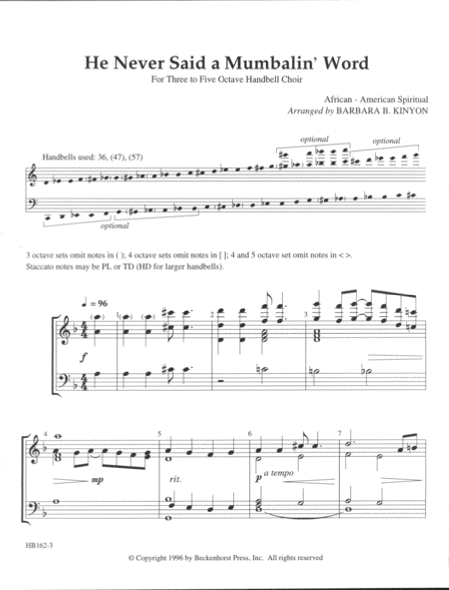He Never Said a Mumbalin' Word 5-Octaves scores gallery preview page 2