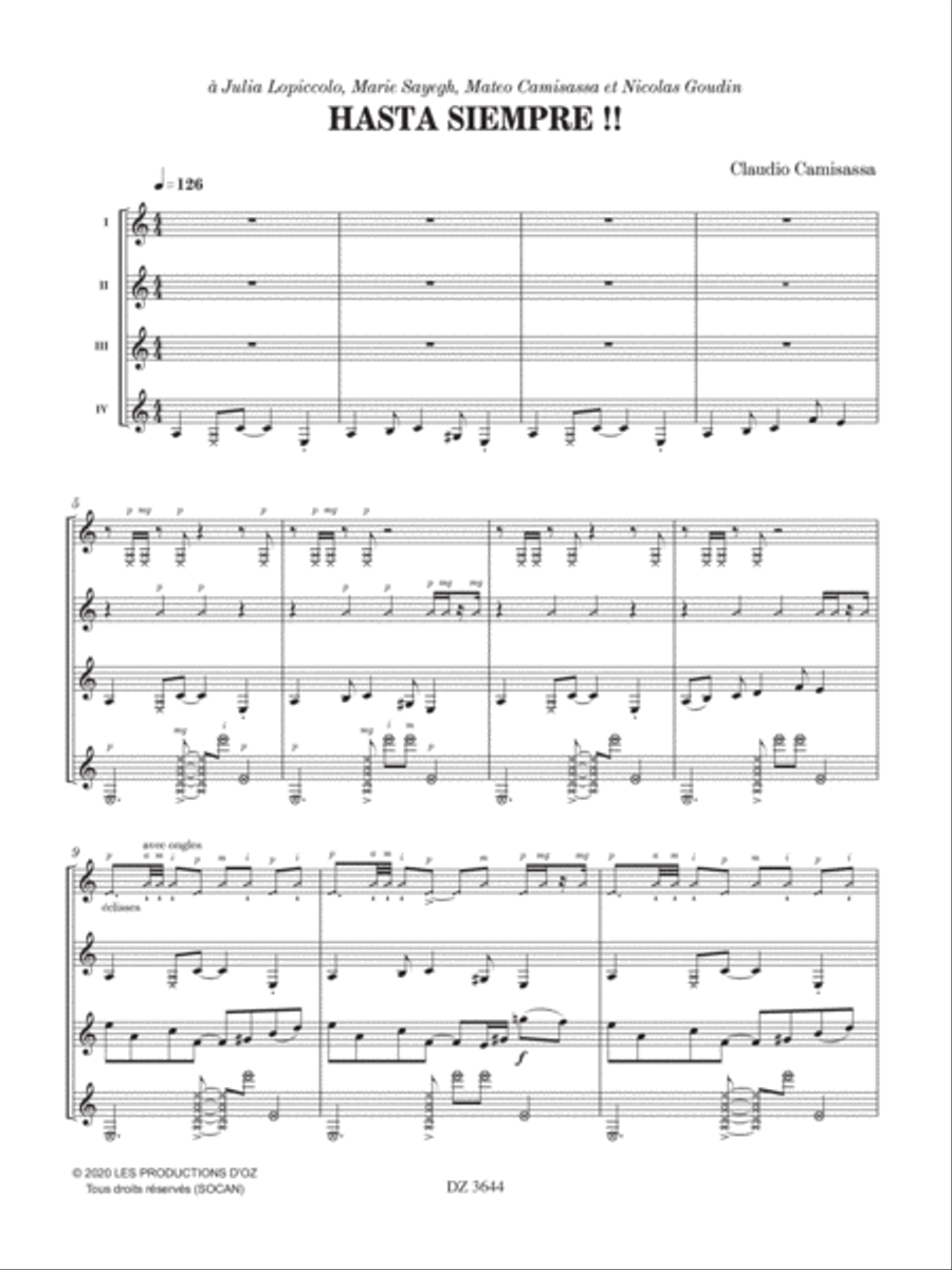 Hasta siempre !! Guitar Ensemble scores gallery preview page 4