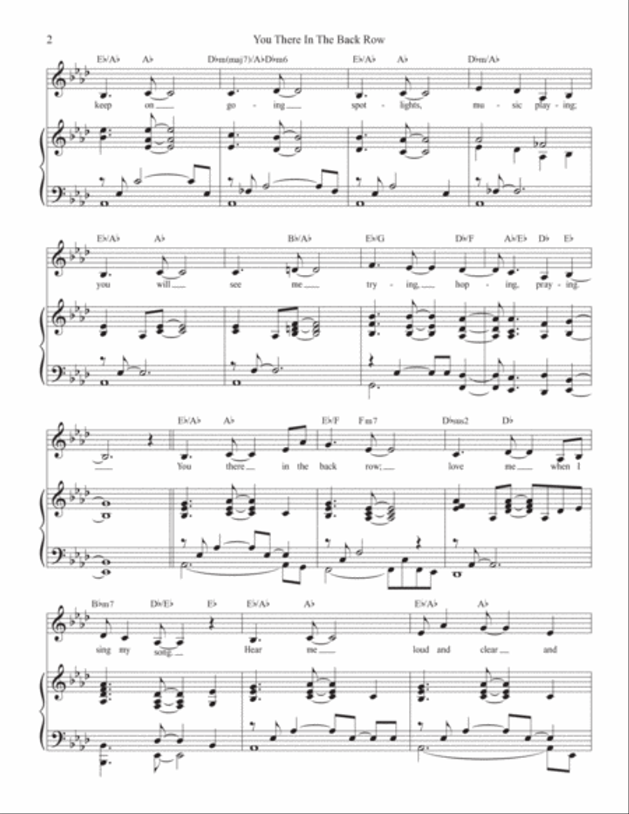 You There In The Back Row Piano, Vocal, Guitar scores gallery preview page 2