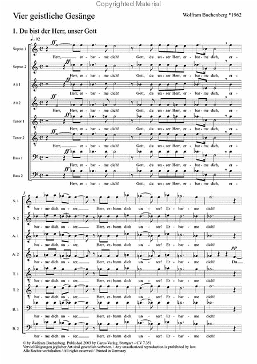 Buchenberg: Vier geistliche Gesange
