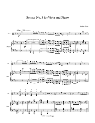 Book cover for Sonata No.3 for Viola and Piano