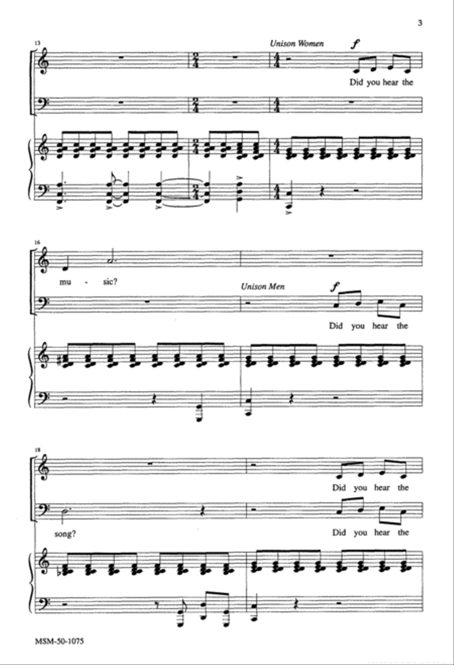 Did You Hear the Music? Did You Hear the Music? 4-Part scores gallery preview page 2