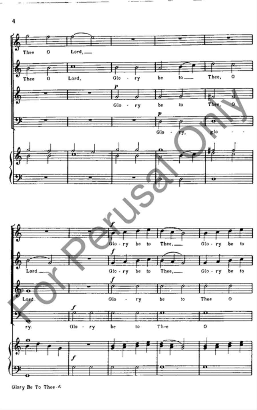 Glory Be To Thee Glory Be To Thee 4-Part scores gallery preview page 4