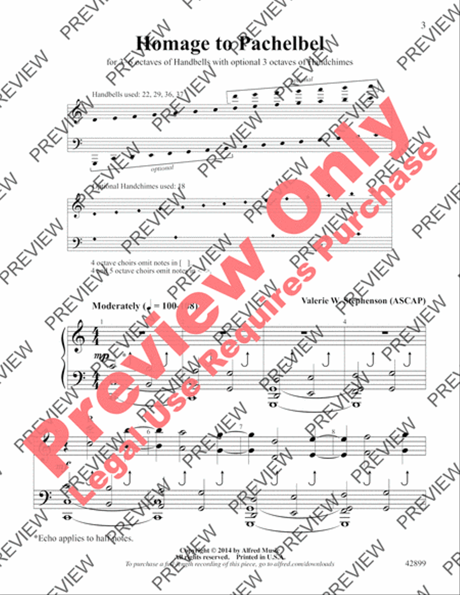 Homage to Pachelbel Handbell Choir scores gallery preview page 3